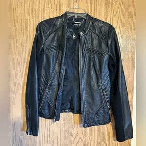 Express black leather jacket